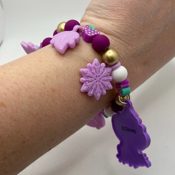 Disney Frozen Bruni Handmade Memory Wire Bracelet Matte Metallic Beans Grapes - Picture 3 of 6